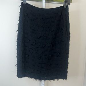 ISDA & CO Black Flutter 100 % Silk Pencil Skirt Size 6